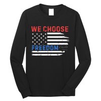 We Choose Freedom Kamala Harris Funny Comma La America Flag Long Sleeve Shirt