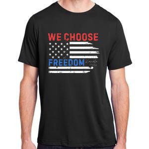 We Choose Freedom Kamala Harris Funny Comma La America Flag Adult ChromaSoft Performance T-Shirt