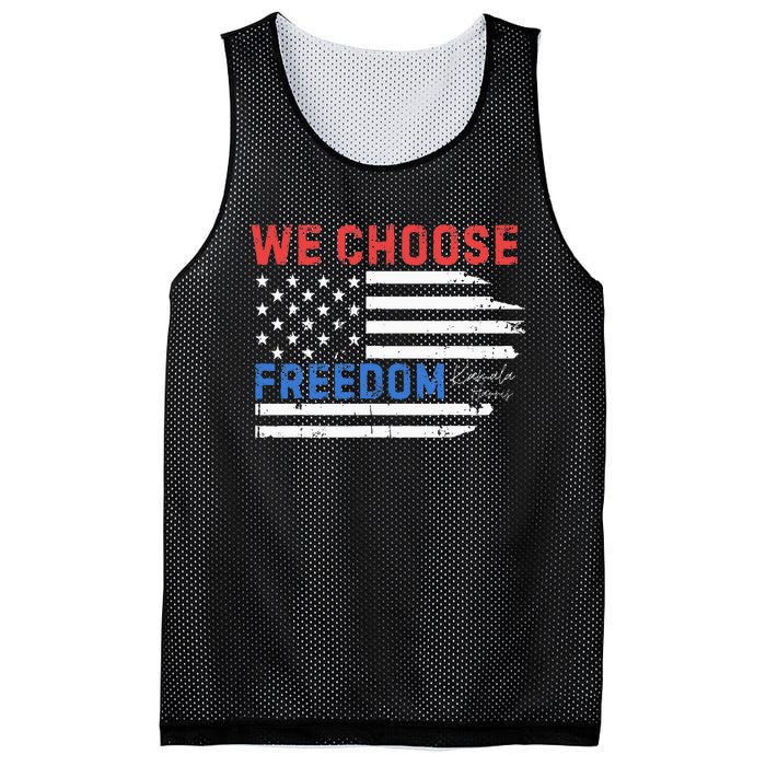 We Choose Freedom Kamala Harris Funny Comma La America Flag Mesh Reversible Basketball Jersey Tank