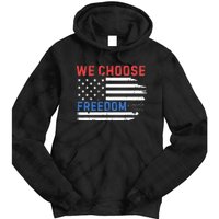 We Choose Freedom Kamala Harris Funny Comma La America Flag Tie Dye Hoodie