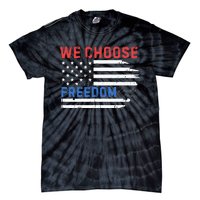 We Choose Freedom Kamala Harris Funny Comma La America Flag Tie-Dye T-Shirt