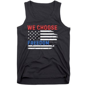 We Choose Freedom Kamala Harris Funny Comma La America Flag Tank Top