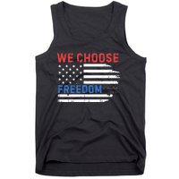 We Choose Freedom Kamala Harris Funny Comma La America Flag Tank Top