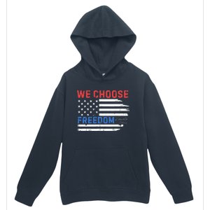 We Choose Freedom Kamala Harris Funny Comma La America Flag Urban Pullover Hoodie