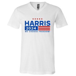 We Choose Freedom Vote Kamala Harris For President 2024 V-Neck T-Shirt