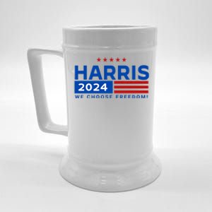 We Choose Freedom Vote Kamala Harris For President 2024 Beer Stein