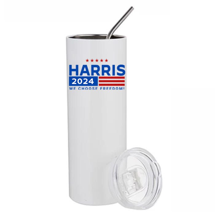 We Choose Freedom Vote Kamala Harris For President 2024 Stainless Steel Tumbler