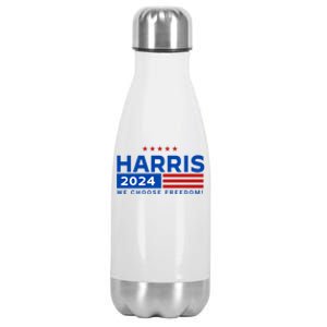 We Choose Freedom Vote Kamala Harris For President 2024 Stainless Steel Insulated Water Bottle