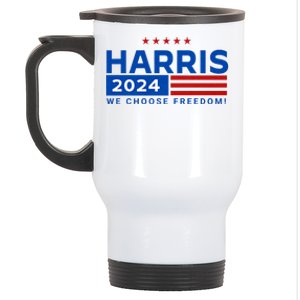 We Choose Freedom Vote Kamala Harris For President 2024 Stainless Steel Travel Mug