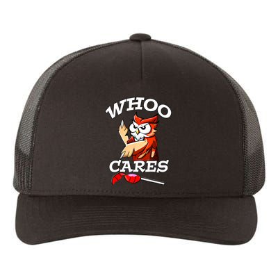 Whoo Cares Funny Owl By Yoraytees Yupoong Adult 5-Panel Trucker Hat