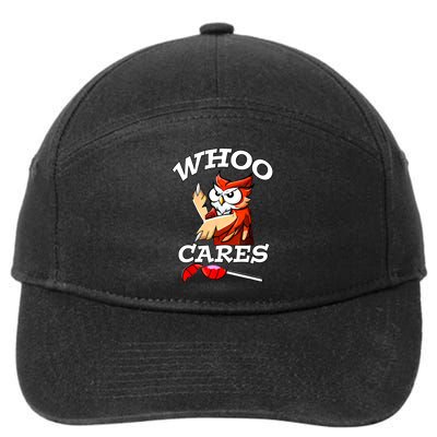 Whoo Cares Funny Owl By Yoraytees 7-Panel Snapback Hat