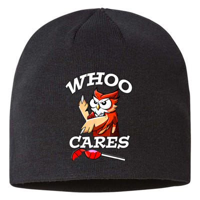 Whoo Cares Funny Owl By Yoraytees Sustainable Beanie