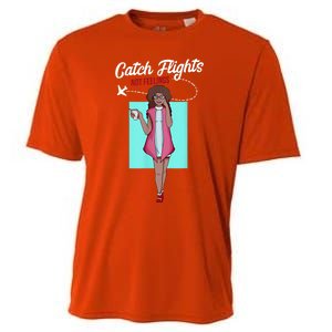 We Catch Flights Not Feelings Summer Spring Vacation Gift Cooling Performance Crew T-Shirt