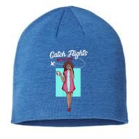 We Catch Flights Not Feelings Summer Spring Vacation Gift Sustainable Beanie