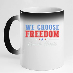 We Choose Freedom Vote Kamala Harris For President Usa President Kamalaharris 11oz Black Color Changing Mug