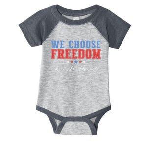 We Choose Freedom Vote Kamala Harris For President Usa President Kamalaharris Infant Baby Jersey Bodysuit