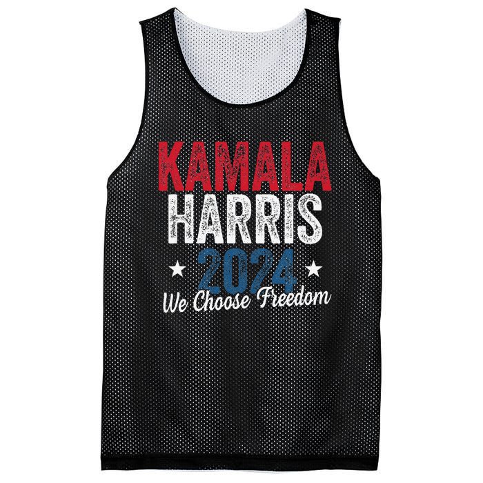 We Choose Freedom Kamala Harris Mesh Reversible Basketball Jersey Tank