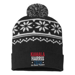 We Choose Freedom Kamala Harris USA-Made Snowflake Beanie