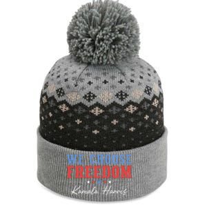 We Choose Freedom Kamala Harris The Baniff Cuffed Pom Beanie