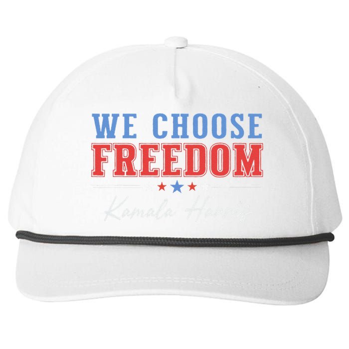 We Choose Freedom Kamala Harris Snapback Five-Panel Rope Hat