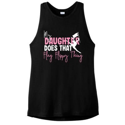 Winter Color Guard Mom Dad My Daughter Does That Flag Ladies PosiCharge Tri-Blend Wicking Tank