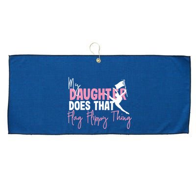 Winter Color Guard Mom Dad My Daughter Does That Flag Large Microfiber Waffle Golf Towel
