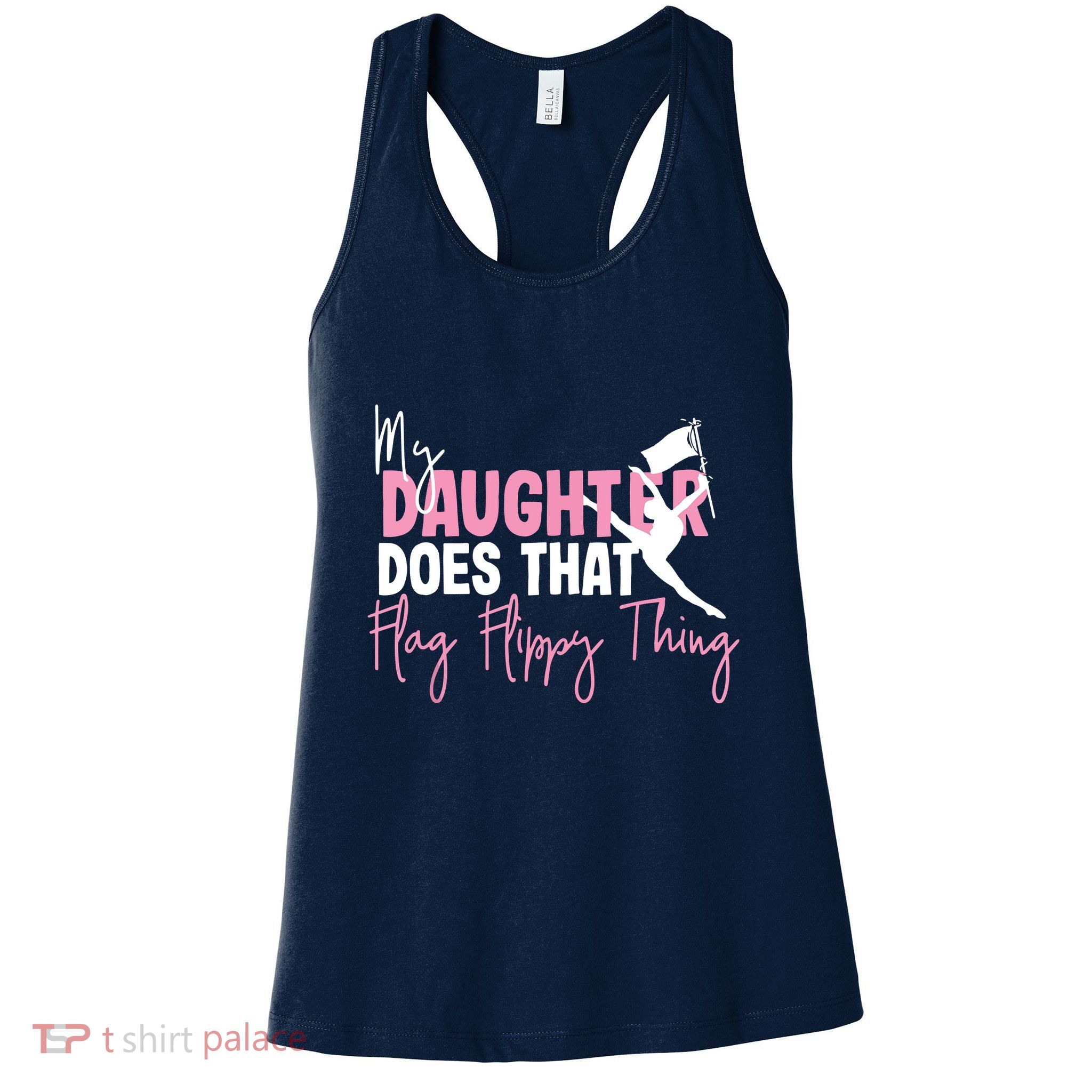 Winter Color Guard Mom Dad My Daughter Does That Flag Womens Tank Top