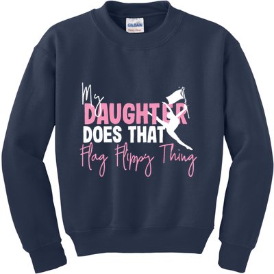 Winter Color Guard Mom Dad My Daughter Does That Flag Kids Sweatshirt
