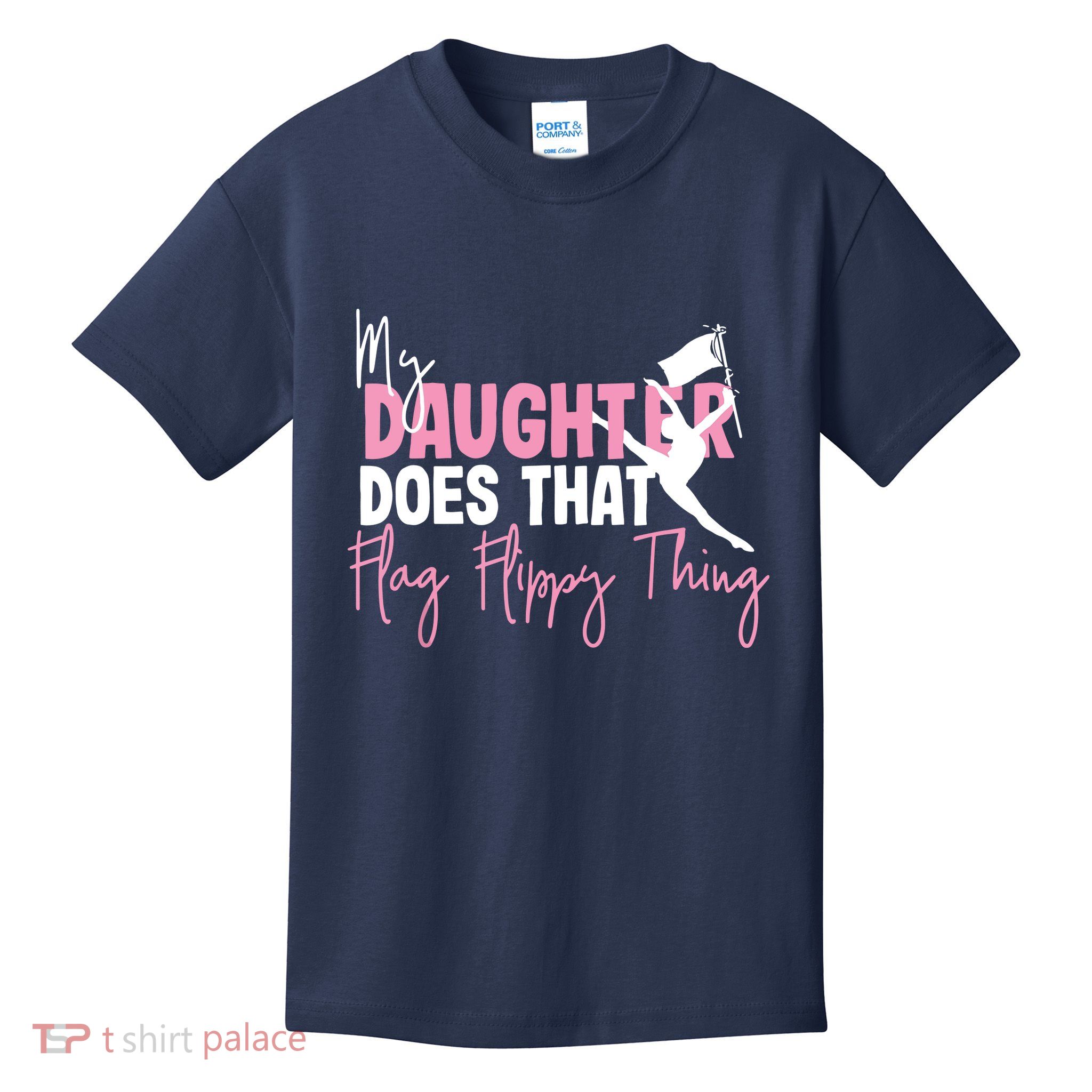 Winter Color Guard Mom Dad My Daughter Does That Flag Kids T-Shirt