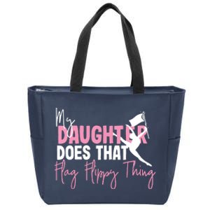 Winter Color Guard Mom Dad My Daughter Does That Flag Zip Tote Bag