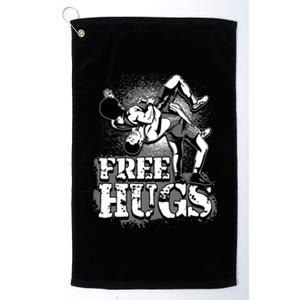 Wrestling Cool Gift Free Hugs Cool Gift Gift Platinum Collection Golf Towel