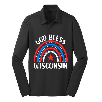 Wisconsin Cool Gift I Love Wisconsin Usa Great Gift Silk Touch Performance Long Sleeve Polo