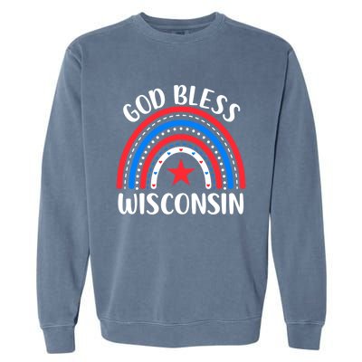 Wisconsin Cool Gift I Love Wisconsin Usa Great Gift Garment-Dyed Sweatshirt