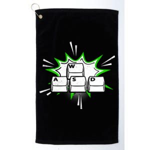 Wasd Computer Gamer Player Funny Pc Gamer Gaming Lover Funny Gift Platinum Collection Golf Towel