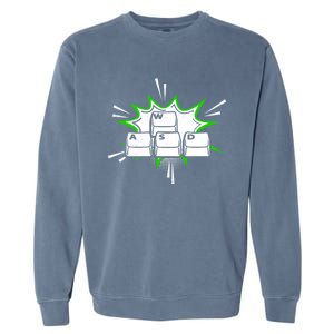 Wasd Computer Gamer Player Funny Pc Gamer Gaming Lover Funny Gift Garment-Dyed Sweatshirt