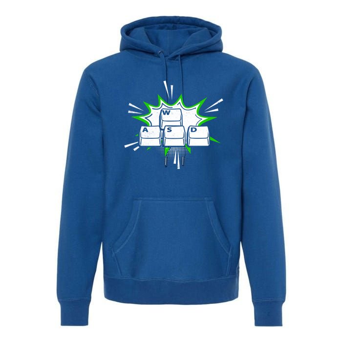 Wasd Computer Gamer Player Funny Pc Gamer Gaming Lover Funny Gift Premium Hoodie