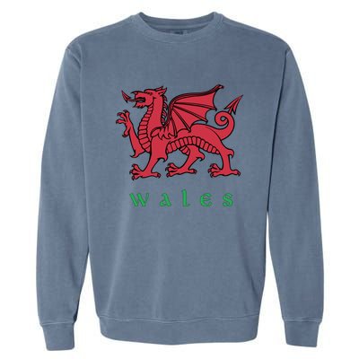 Wales Cute Gift Welsh Red Dragon Cymru Garment-Dyed Sweatshirt