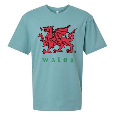 Wales Cute Gift Welsh Red Dragon Cymru Sueded Cloud Jersey T-Shirt