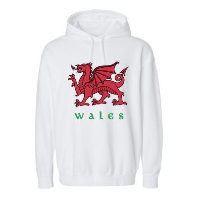 Wales Cute Gift Welsh Red Dragon Cymru Garment-Dyed Fleece Hoodie