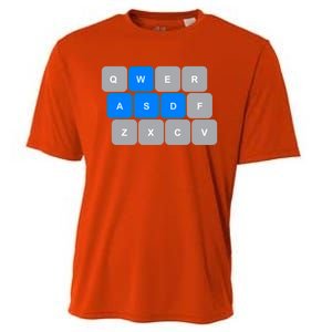 Wasd Computer Gaming Funny Gift For Pc Gamers Funny Blue Cooling Performance Crew T-Shirt