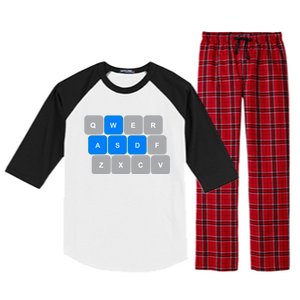 Wasd Computer Gaming Funny Gift For Pc Gamers Funny Blue Raglan Sleeve Pajama Set