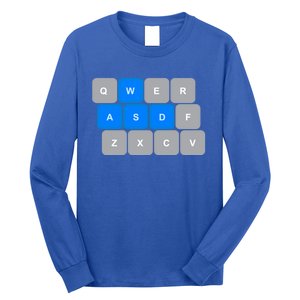 Wasd Computer Gaming Funny Gift For Pc Gamers Funny Blue Long Sleeve Shirt