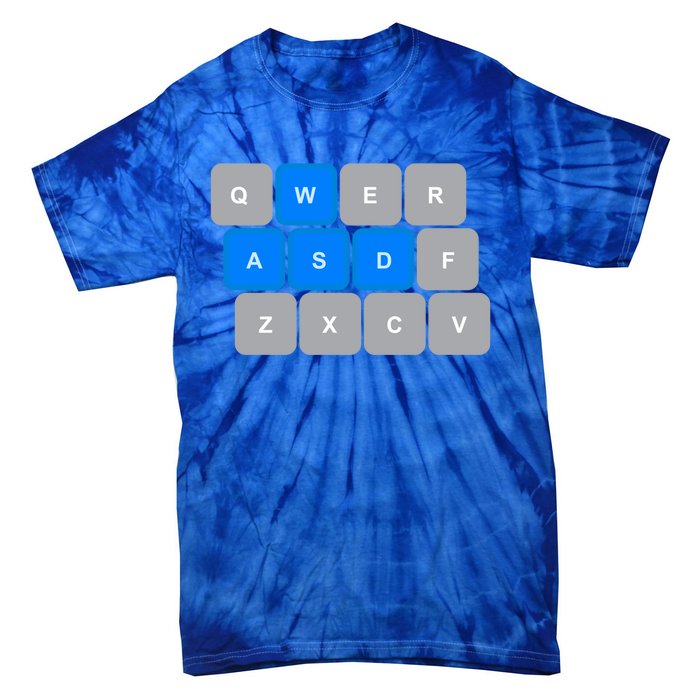 Wasd Computer Gaming Funny Gift For Pc Gamers Funny Blue Tie-Dye T-Shirt