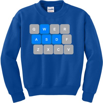 Wasd Computer Gaming Funny Gift For Pc Gamers Funny Blue Kids Sweatshirt