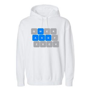 Wasd Computer Gaming Funny Gift For Pc Gamers Funny Blue Garment-Dyed Fleece Hoodie