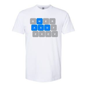 Wasd Computer Gaming Funny Gift For Pc Gamers Funny Blue Softstyle CVC T-Shirt