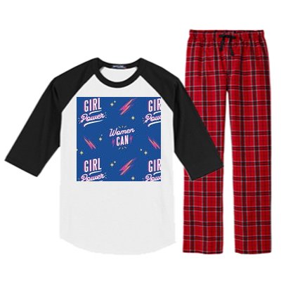 Women Can Girl Power Feminist Raglan Sleeve Pajama Set