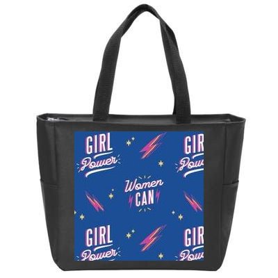 Women Can Girl Power Feminist Zip Tote Bag