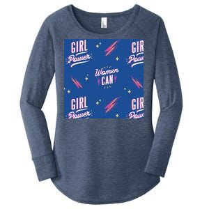 Women Can Girl Power Feminist Women's Perfect Tri Tunic Long Sleeve Shirt