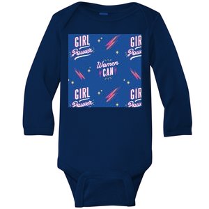 Women Can Girl Power Feminist Baby Long Sleeve Bodysuit